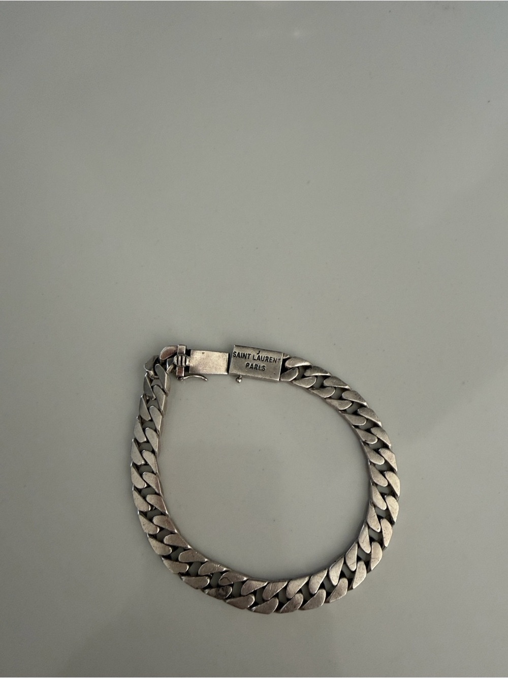Saint Laurent Silver-Tone Curb Link Bracelet